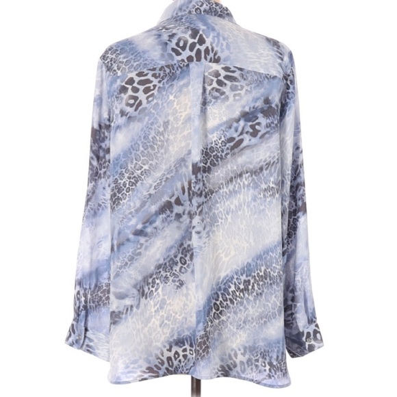 Chico’s Cool Ocelot Jody Print Top Blouse 2/Large‎ - Picture 2 of 7